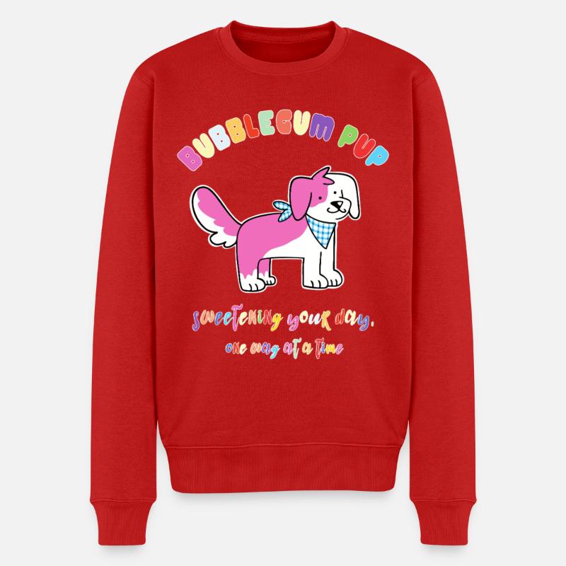 Bubblegum Welpe - Männer Premium Bio Pullover - Rot