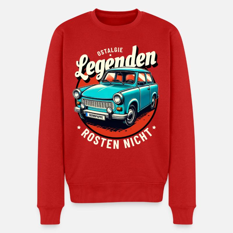 Ostalgie Legende Rennpappe  Trabi DDR Retro - Männer Premium Bio Pullover - Rot