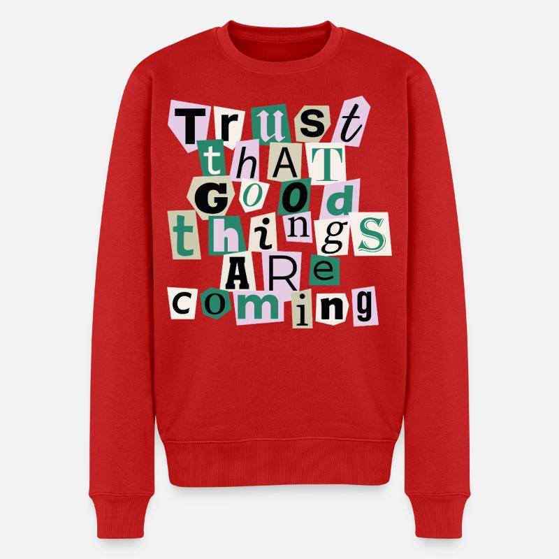 Good Things Are Coming – Positives Design - Männer Premium Bio Pullover - Rot