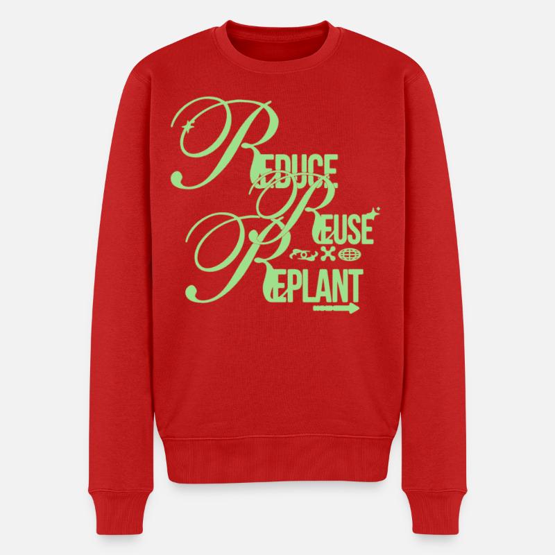 Réduire Réutiliser Replanter Déclaration - Pull Premium bio Homme - rouge