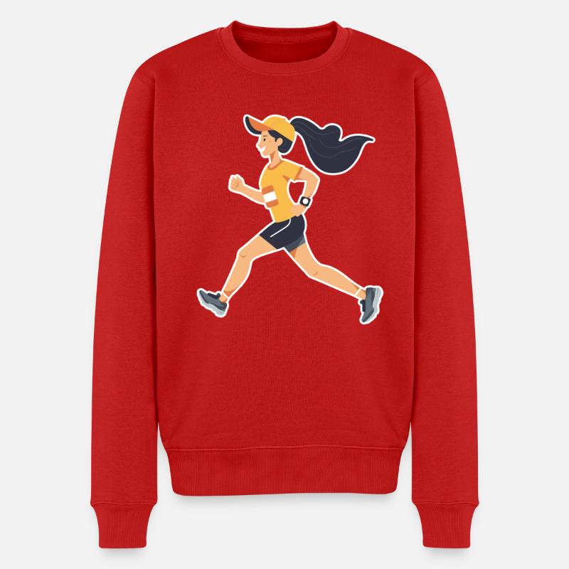 Bande dessinée de coureur - Pull Premium bio Homme - rouge
