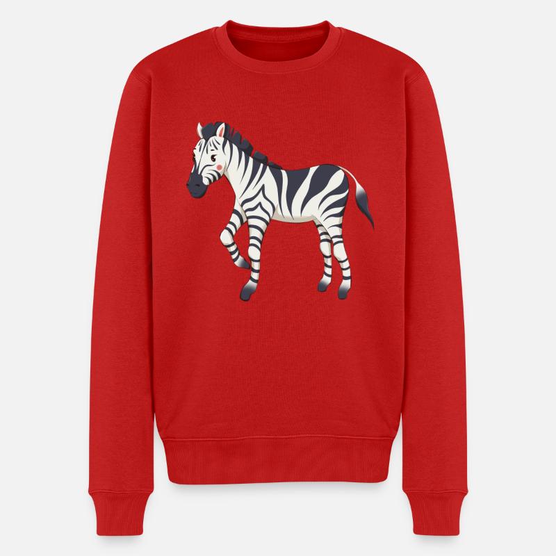 Zebra - Männer Premium Bio Pullover - Rot