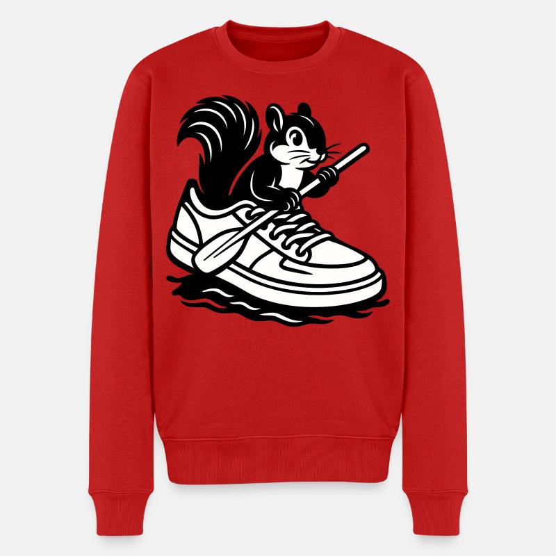 Écureuil en baskets ! - Pull Premium bio Homme - rouge