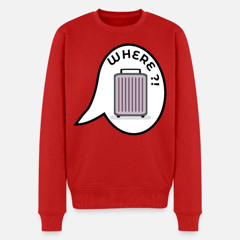 WO KOFFER URLAUB - Männer Premium Bio Pullover - Rot