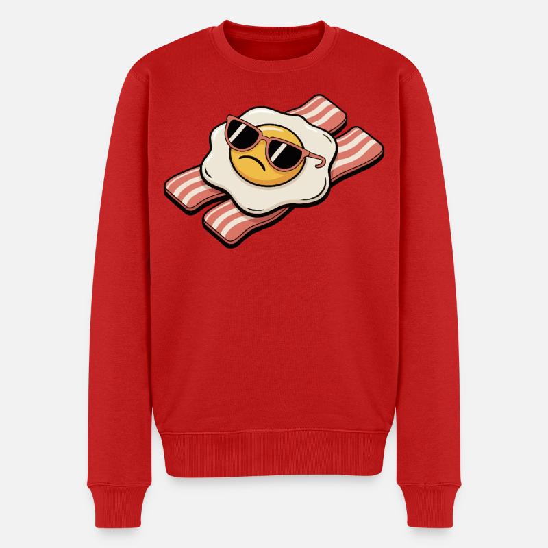 Bacon and egg - Breakfast Breakdown - Männer Premium Bio Pullover - Rot