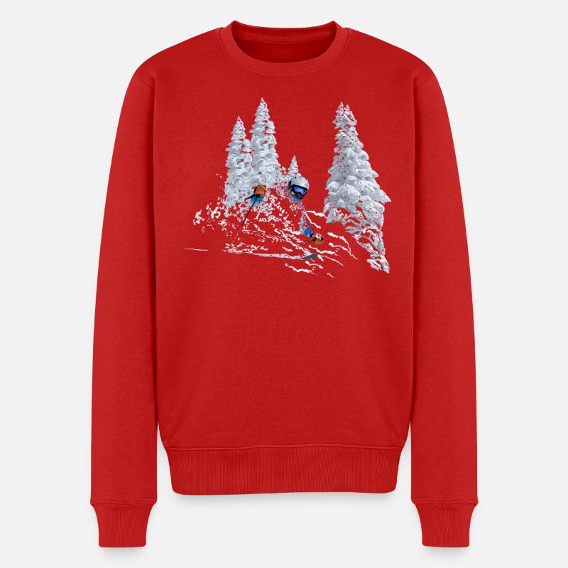 Ski - Männer Premium Bio Pullover - Rot