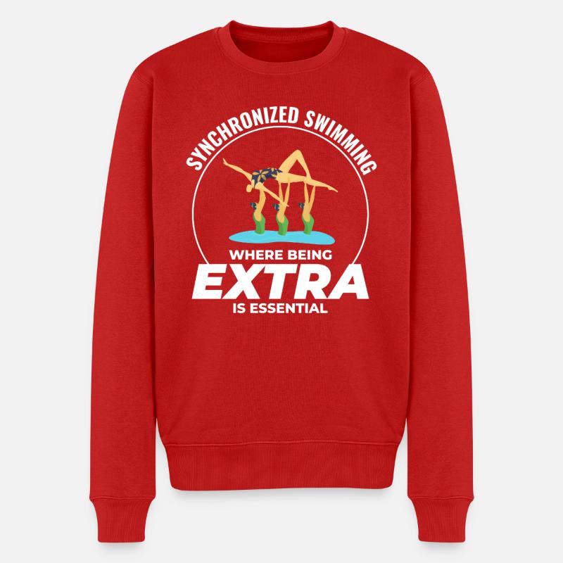 Synchronschwimmen, wo man extra ist - Männer Premium Bio Pullover - Rot