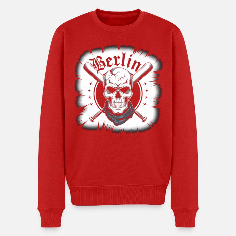 Conception d’épées croisées crâne de Berlin - Pull Premium bio Homme - rouge