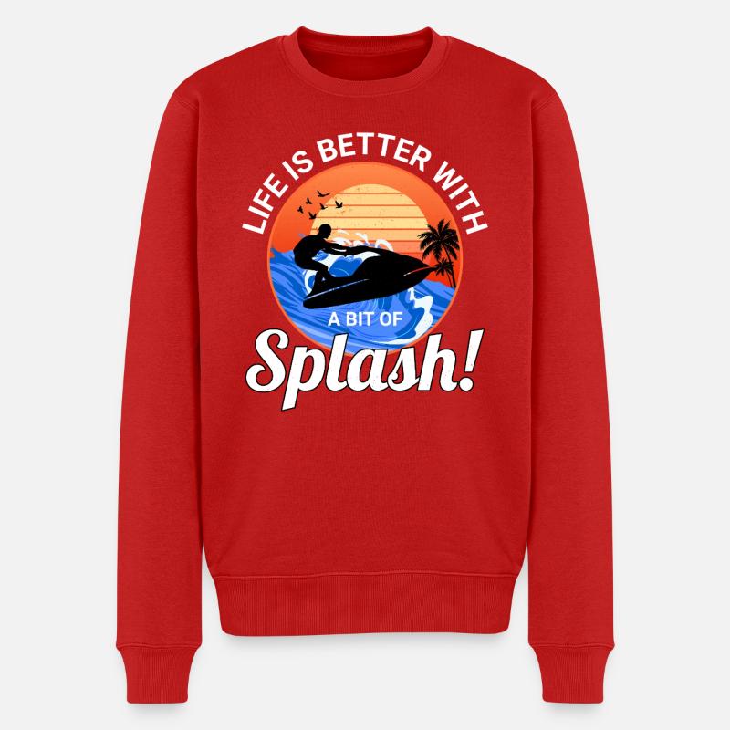 Splash Lover Ocean Sunset Jetski Style - Pull Premium bio Homme - rouge