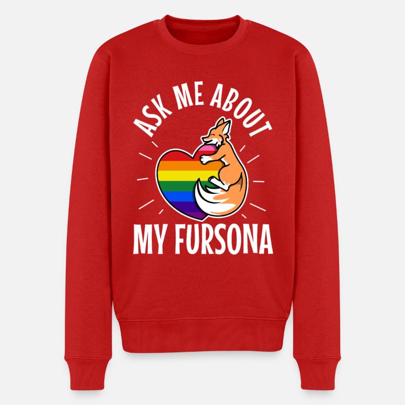 Posez-moi des questions sur mon Fursona - Pull Premium bio Homme - rouge