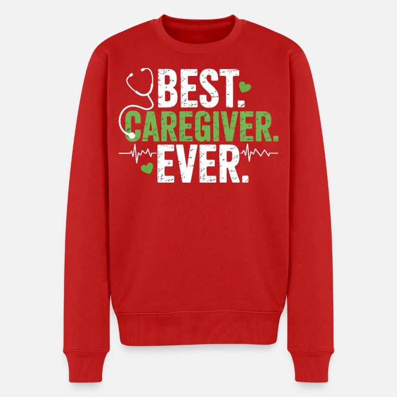 Best Caregiver Ever - Männer Premium Bio Pullover - Rot
