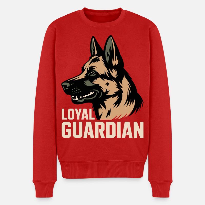 Loyaler Wächter - Männer Premium Bio Pullover - Rot