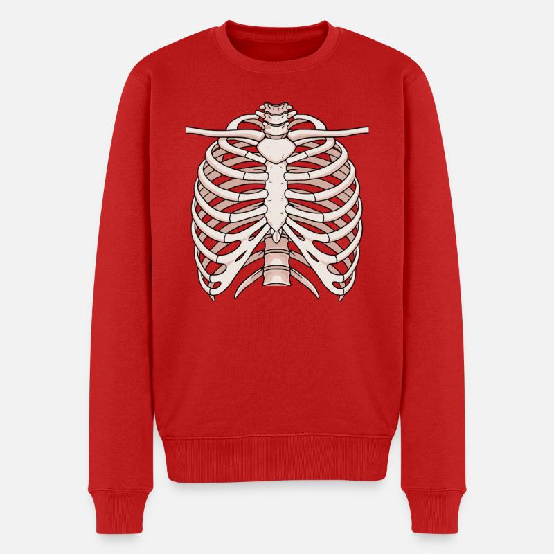 Anatomisches Brustbein und Rippenstruktur - Männer Premium Bio Pullover - Rot