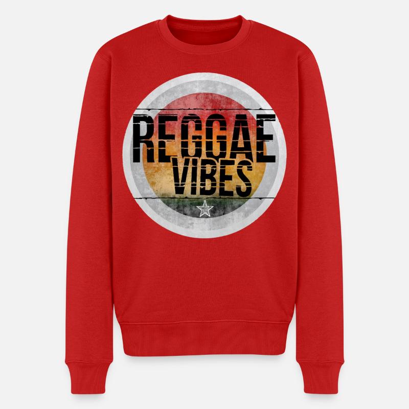 Ambiance reggae, design rétro - Pull Premium bio Homme - rouge