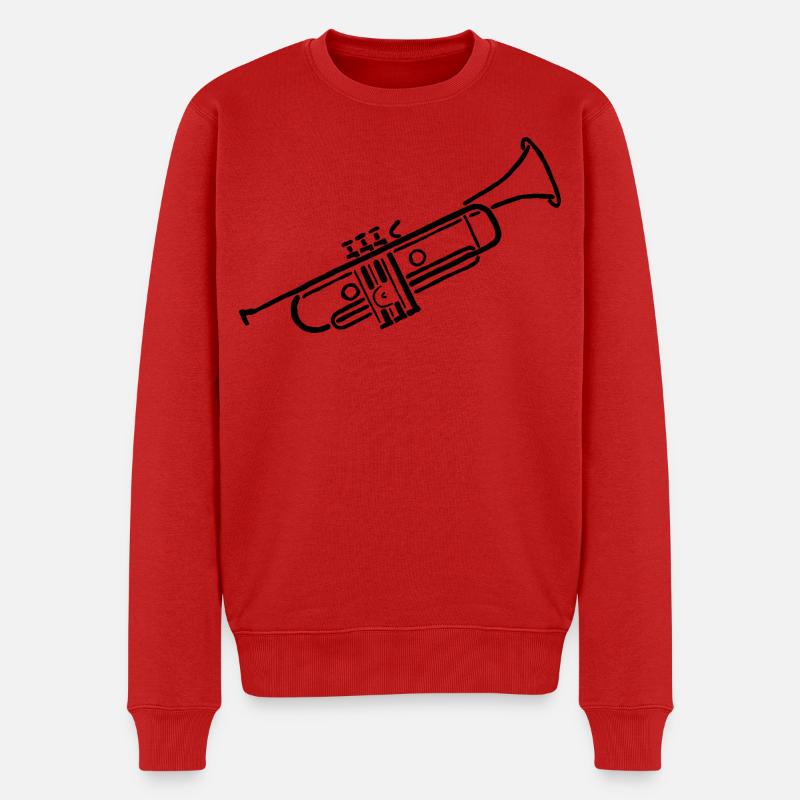Trompete Instrument Musik - Männer Premium Bio Pullover - Rot