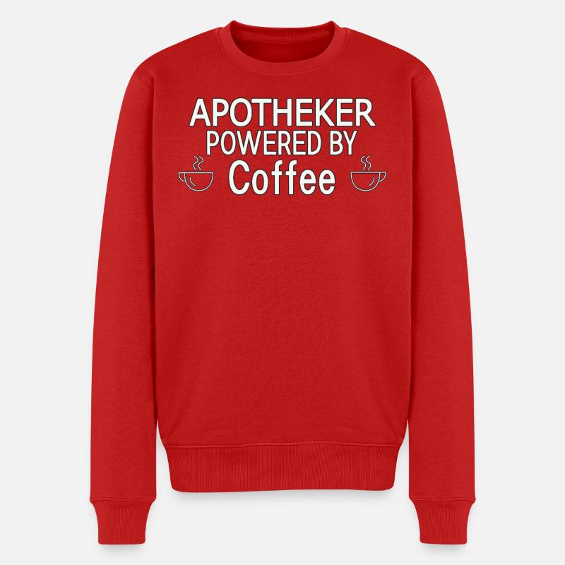 Apotheker Powered By Coffee - Männer Premium Bio Pullover - Rot