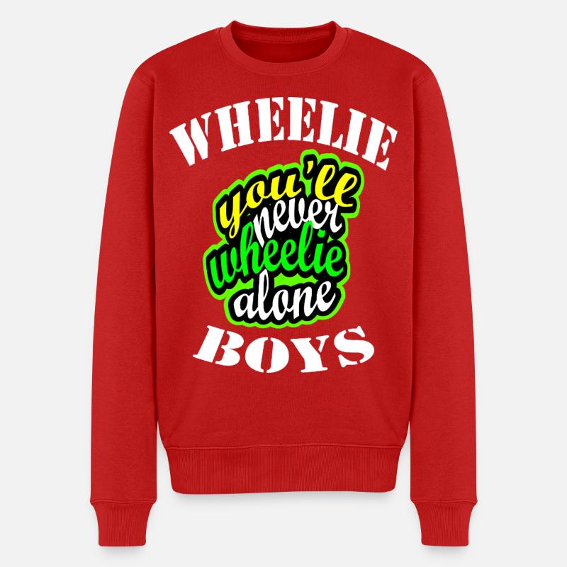 Wheelie Boys - Motorrad-Design - Männer Premium Bio Pullover - Rot