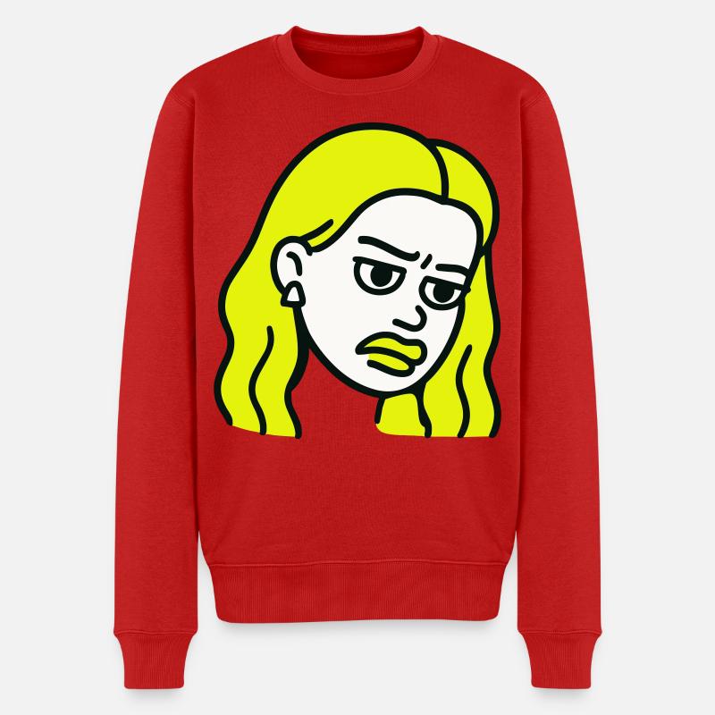 Sad Woman Pop-Art - Männer Premium Bio Pullover - Rot