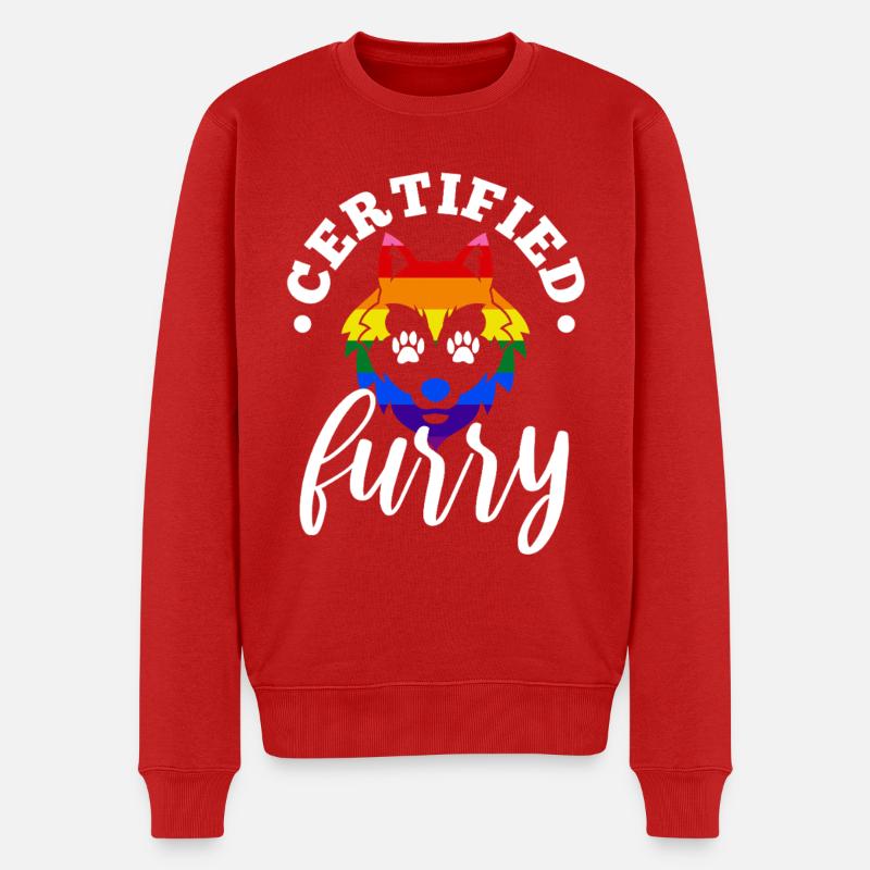 Certified furry - Männer Premium Bio Pullover - Rot