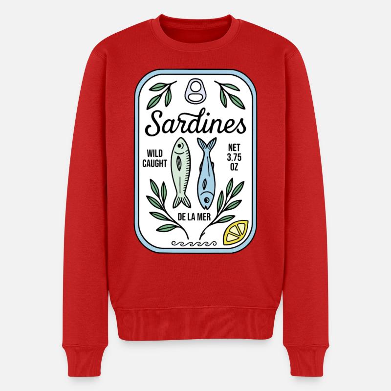 Sardinen - Männer Premium Bio Pullover - Rot