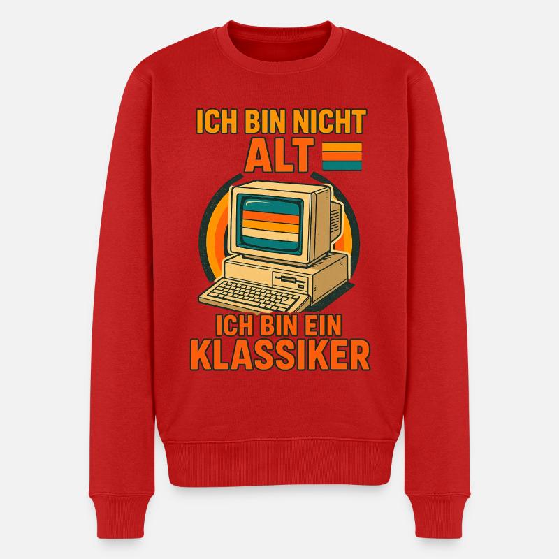 Retro Computer Klassiker - Männer Premium Bio Pullover - Rot