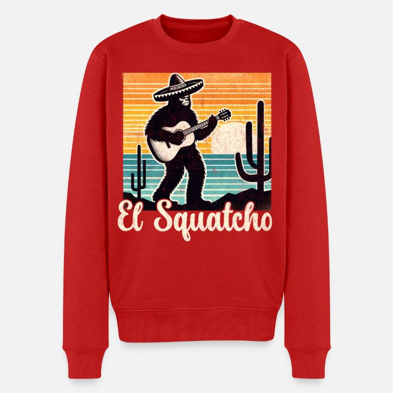 El Squatcho Guitarra Sunset - Männer Premium Bio Pullover - Rot