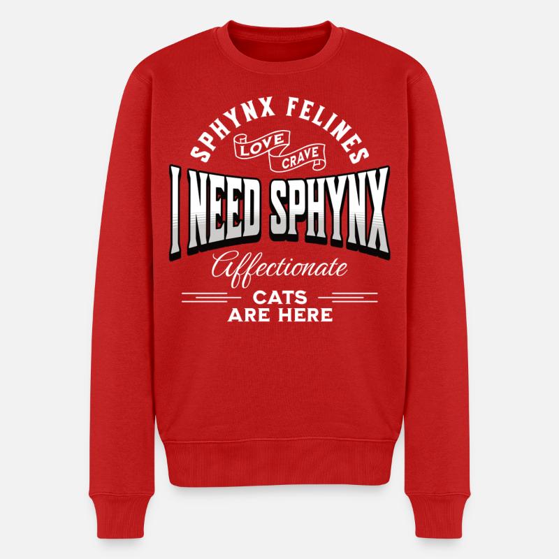 Sphynx Katzenliebe Lustig - Männer Premium Bio Pullover - Rot