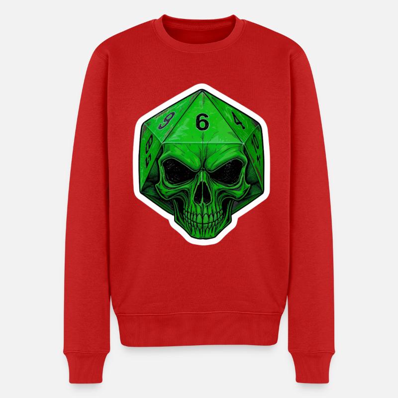 Cube Mystique D20 avec Crâne – Fantasy - Pull Premium bio Homme - rouge
