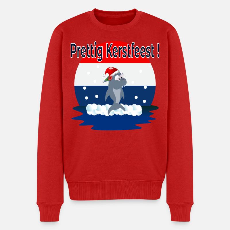 Joyeux Noël Requins - Pull Premium bio Homme - rouge