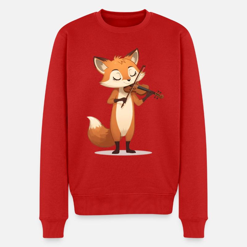 Sanfter Fuchs Violine - Männer Premium Bio Pullover - Rot