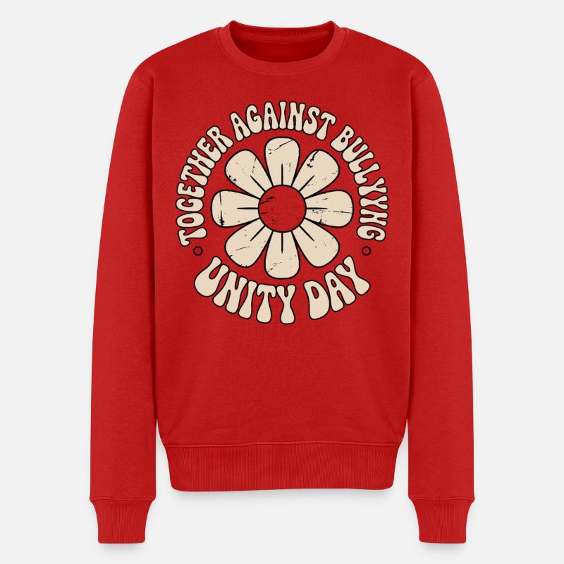 Gemeinsam Gegen Mobbing - Männer Premium Bio Pullover - Rot