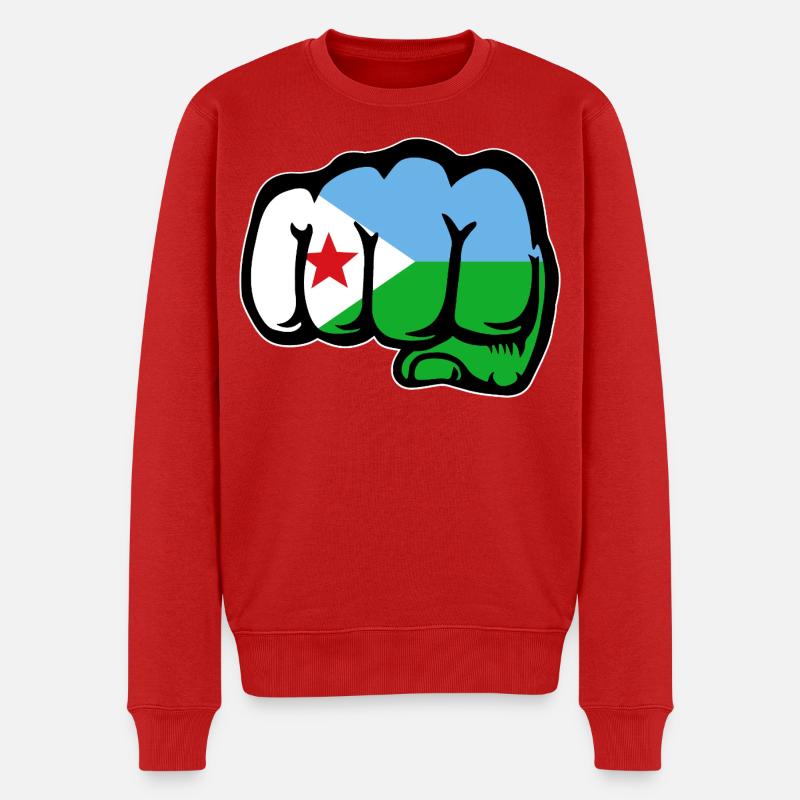 Poing du drapeau de Djibouti - Pull Premium bio Homme - rouge