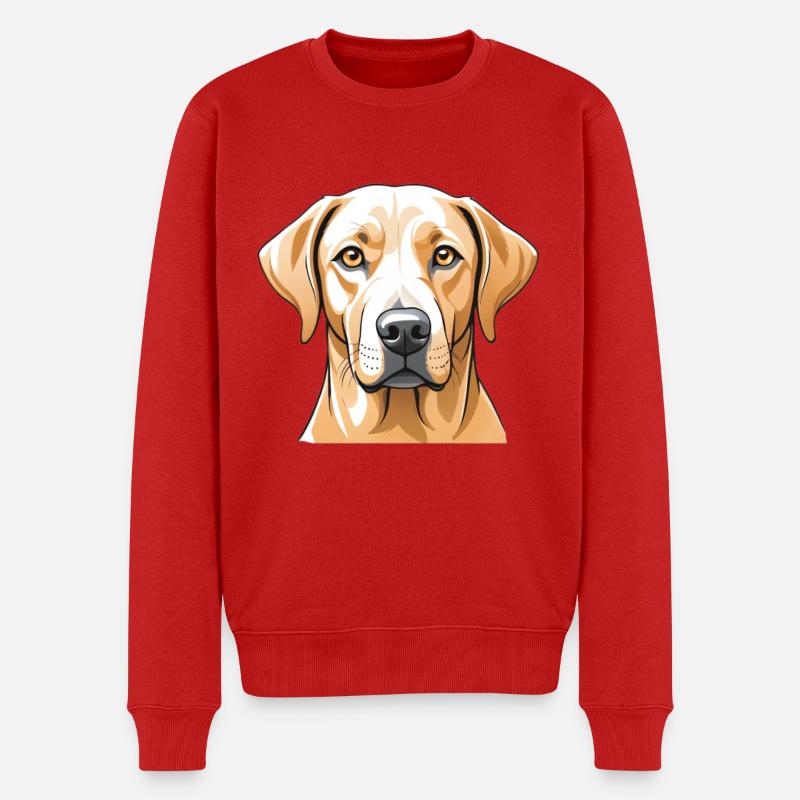 Labrador Kopfbild Illustration - Männer Premium Bio Pullover - Rot