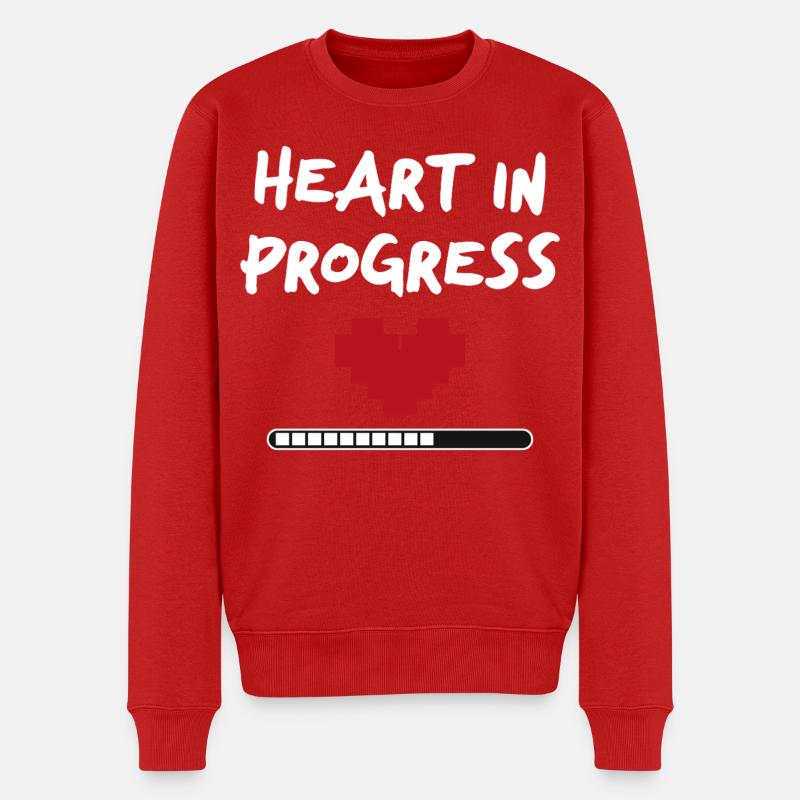 Déclaration HEART IN PROGRESS - Pull Premium bio Homme - rouge