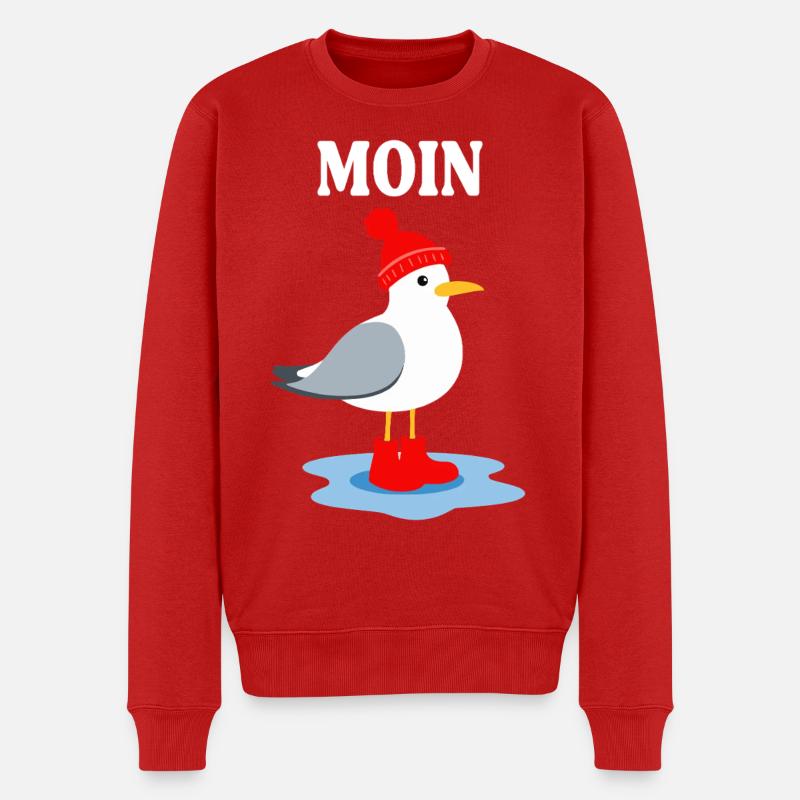 Moin Möwe im Friesen-Look - Männer Premium Bio Pullover - Rot