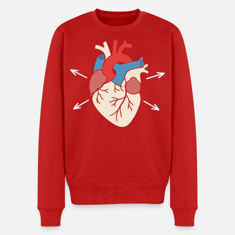 Farbblock Herz Illustration - Männer Premium Bio Pullover - Rot