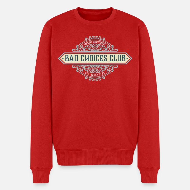 Bad Choices Club Emblem - Männer Premium Bio Pullover - Rot