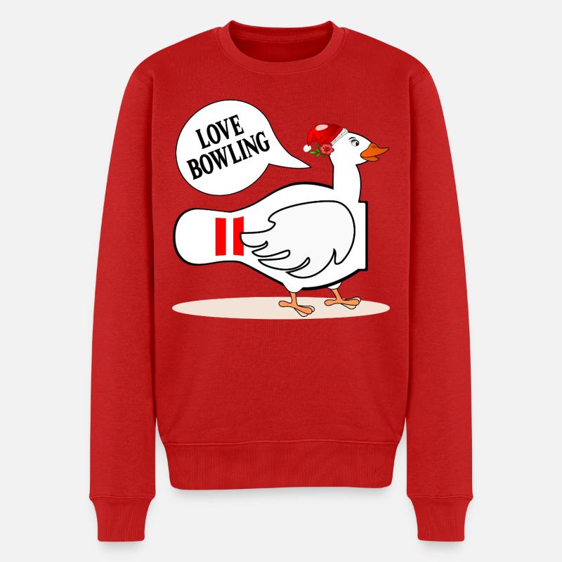 Liebe Bowling Gans - Männer Premium Bio Pullover - Rot