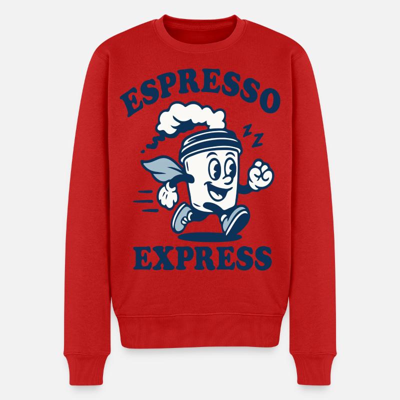 Espresso Express Maskottchen - Männer Premium Bio Pullover - Rot