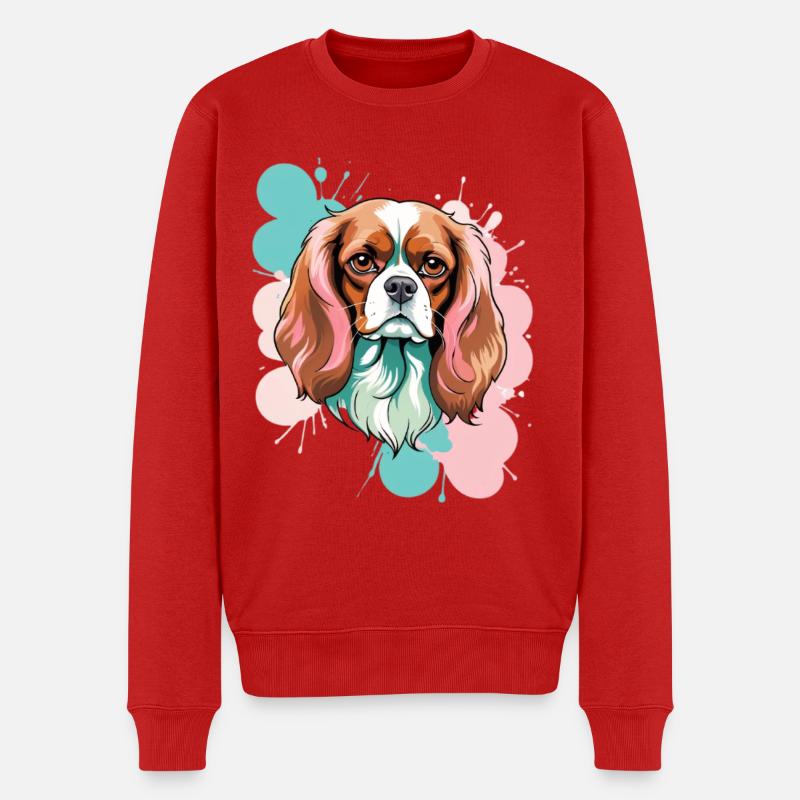 Cavalier King Charles Spaniel arbexplosion - Männer Premium Bio Pullover - Rot