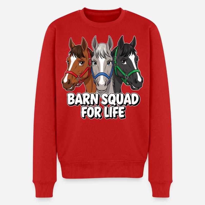 Barn Squad Pferdefreunde - Männer Premium Bio Pullover - Rot