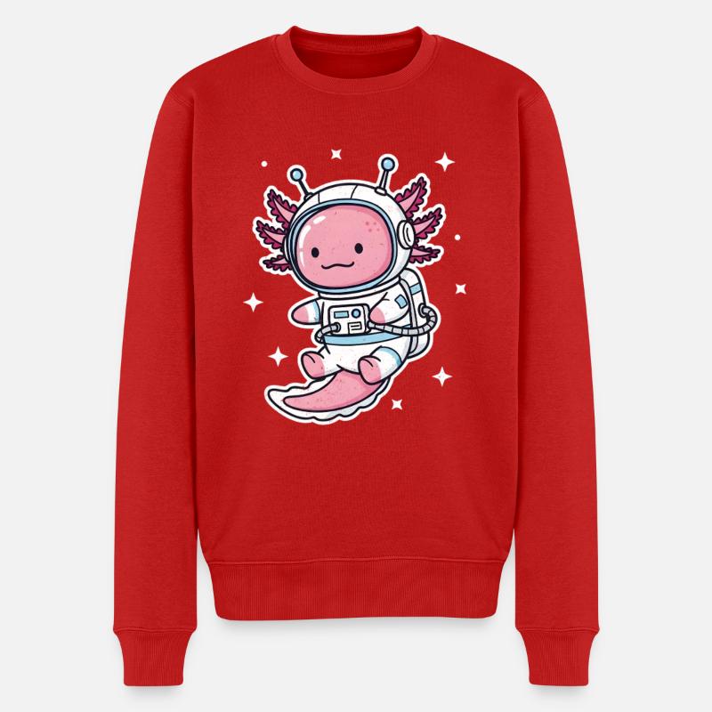 Axolotl Astronaut - Männer Premium Bio Pullover - Rot