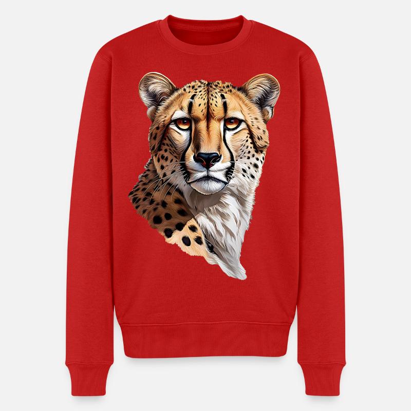Gepard - Männer Premium Bio Pullover - Rot