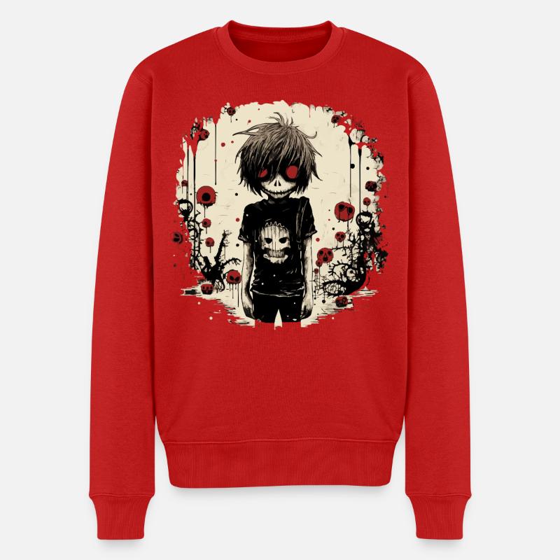 Crâne aux yeux rouges Kid – Emo Comic Design - Pull Premium bio Homme - rouge