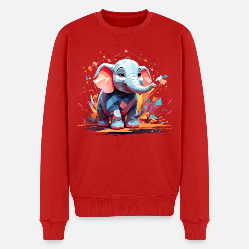 Explosion de couleur d’éléphant - Pull Premium bio Homme - rouge