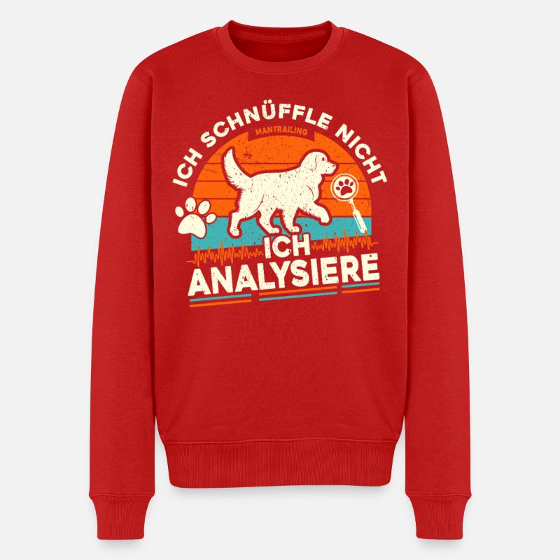 Ich schnüffle nicht - ich analysiere - Männer Premium Bio Pullover - Rot