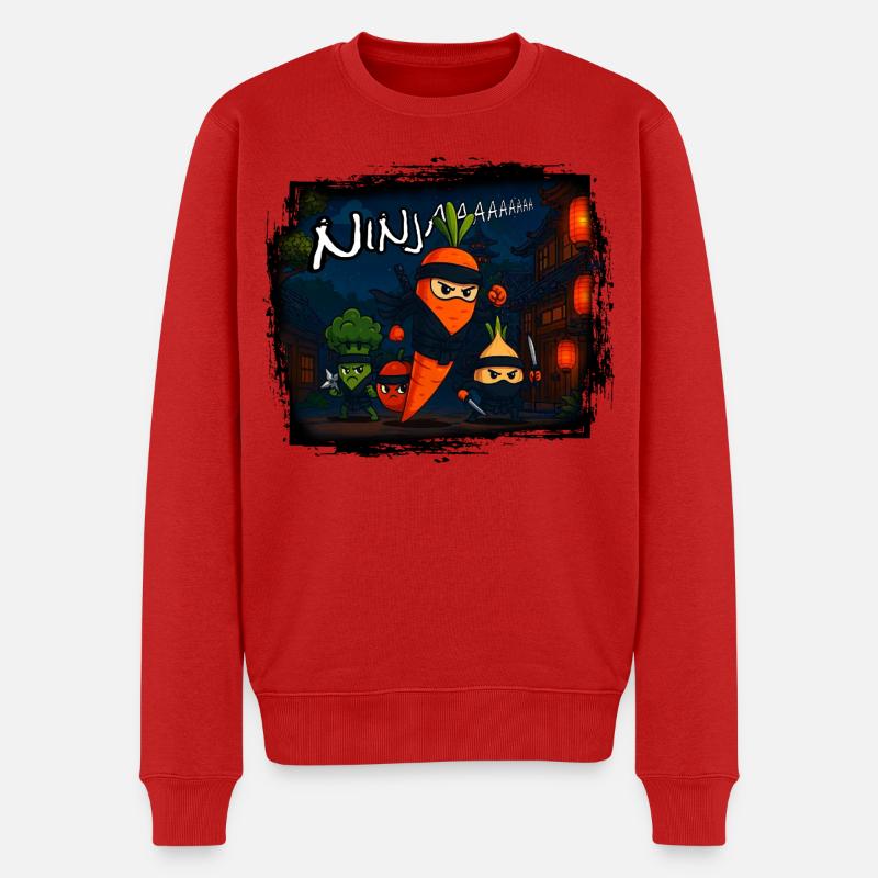 Carrot Ninja - Männer Premium Bio Pullover - Rot