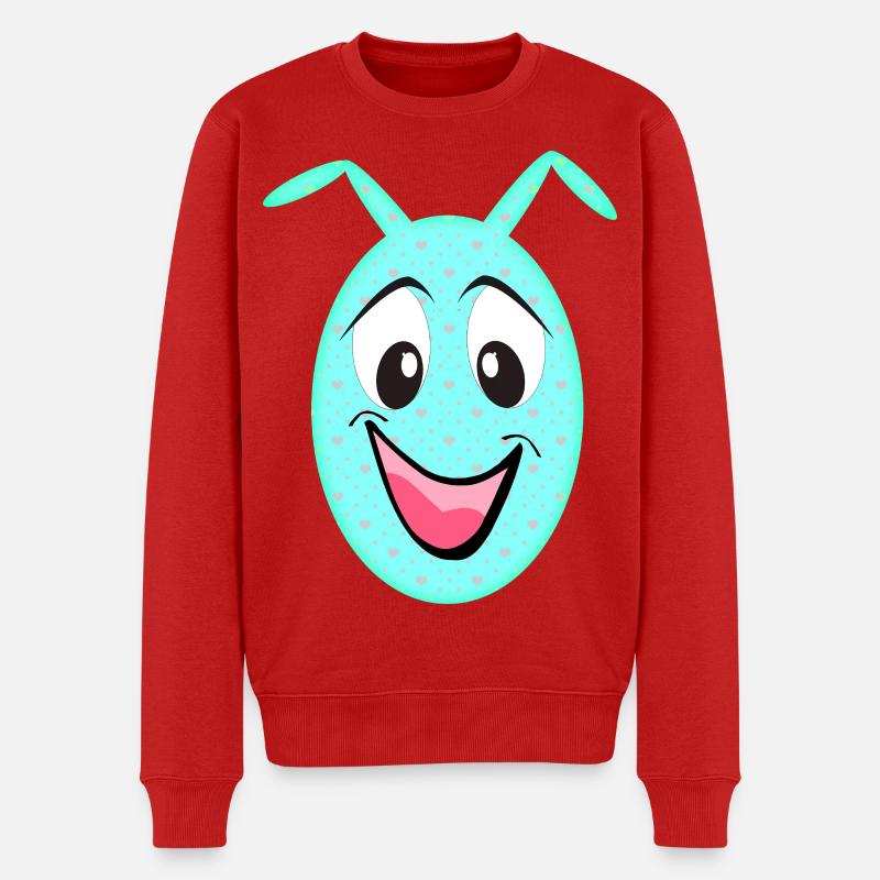 Kawaii Herzchen-Eierfreund - Männer Premium Bio Pullover - Rot