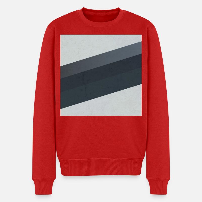 Scandi Geometric Art Grau Sand - Männer Premium Bio Pullover - Rot