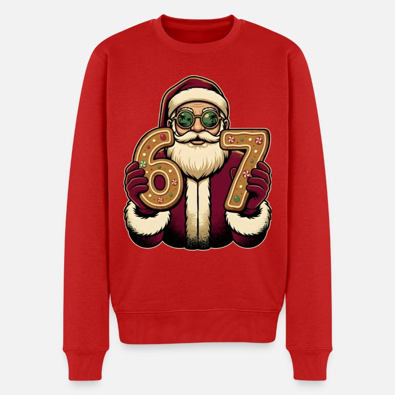 Santas Zuckerzahlen 67 - Männer Premium Bio Pullover - Rot